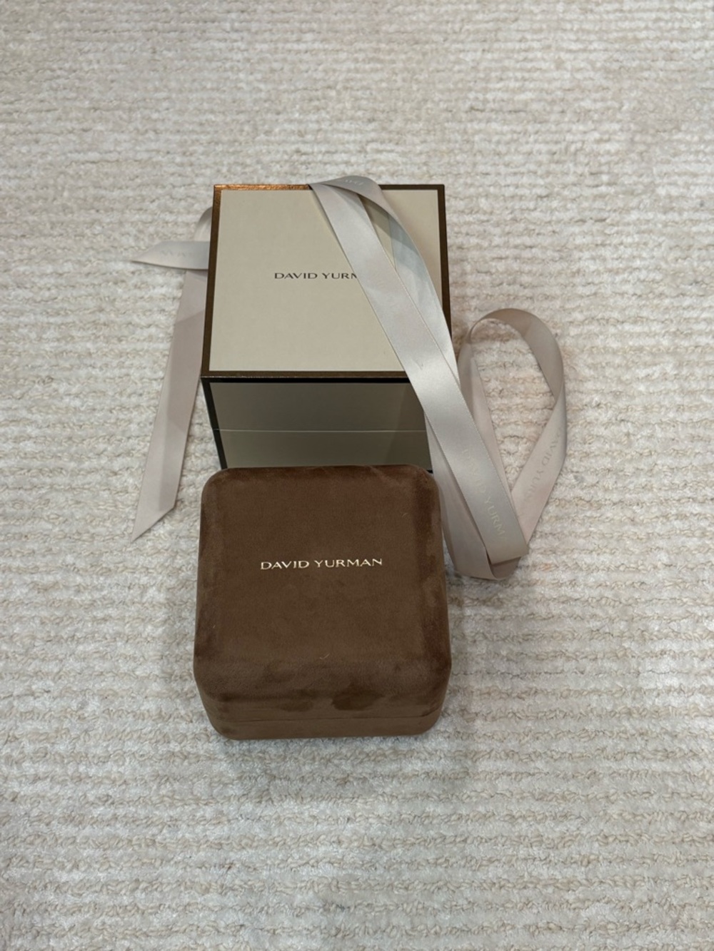 David Yurman Men’s Bracelet box, moleskin box, ribbon